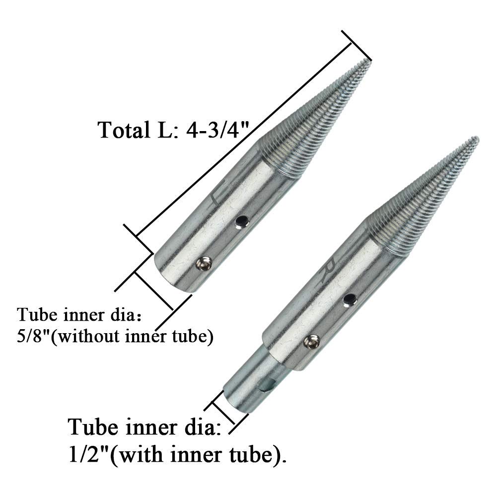 1/2" & 5/8" Tapered Spindle Adapter Threaded for Buffing Polishing Wheel for Bench Grinder Left and Right - 1 Pair