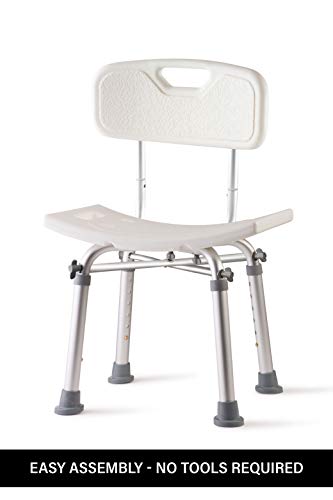 Dr. Kay's Adjustable Height Bath and Shower Chair Shower Bench with Backrest