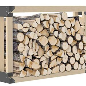 c2M Width Adjustable Outdoor Firewood Log Storage Rack 68 Piece Bracket Kit (2 Pack) | Heavy Duty Adjustable Custom Wood Storage Holder for Fireplace or Firepit | Made in the USA