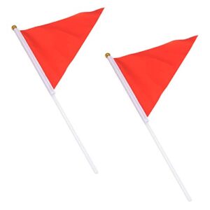 MY MIRONEY Stick Flag 40-Pack Pennants Stick Flag Hand Held Small Red Flags Mini Triangle Flag Party Decor for Carnivals,Indoor and Outdoor Events