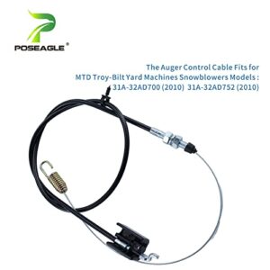 POSEAGLE 946-04007 Cable Replaces MTD 746-04007 Cable, MTD 946-04007 Cable 946-04007 for MTD Craftsman 2-Stage Yard Machines and Troy-Bilt 5524 Storm Snow Throwers