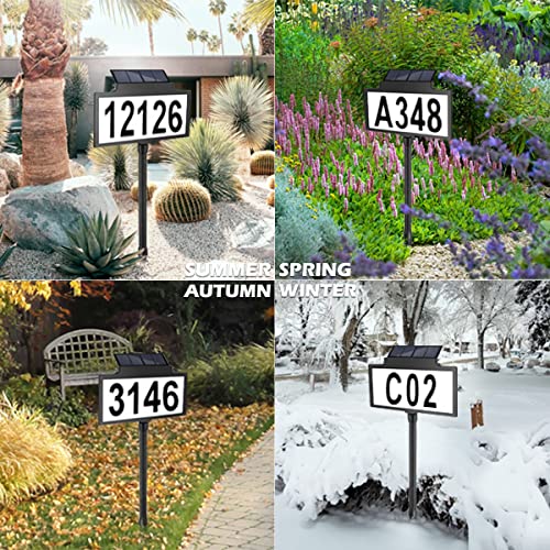 LeiDrail Solar Address Sign House Number for outside LED Illuminated Outdoor Address Plaque Waterproof Lighted Up for Home Yard Street