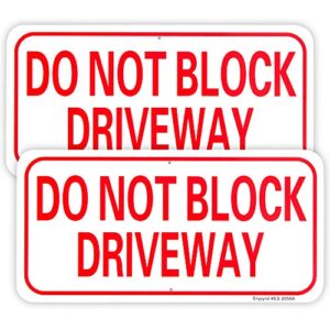 2-pack do not block driveway sign, 14"x 7" .04" aluminum reflective sign rust free aluminum-uv protected and weatherproof