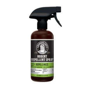 grandpa gus's double-potent rodent repellent spray, peppermint & cinnamon oil, prevents mouse/rats from nesting & chewing on wires, 16 fl oz (pack of 1)