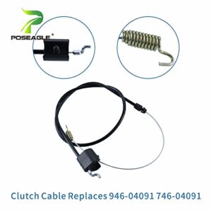 POSEAGLE 946-04091 Clutch Cable Compatible with MTD 946-04091 Clutch Cable, MTD 746-04091 Clutch Cable, 946 04091, 746 04091, 74604091, 94604091 Cable for MTD Many Snow Throwers