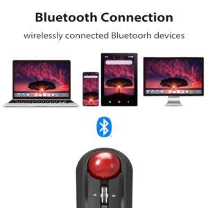 ELECOM Relacon Handheld Trackball Mouse, Thumb Control, Left Right Handed Mice, Bluetooth, 10-Button Function, Ergonomic Design, Optical Gaming Sensor, Smooth Red Ball, Windows11, macOS (M-RT1BRXBK)