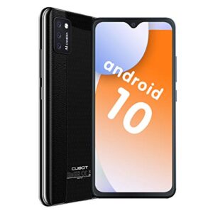 cubot note 7 smartphone unlocked, 4g unlocked android phones, 5.5 inch dewdrop screen, 2gb ram+16gb rom, android 10, 128gb extendable by tf card, face id detection, three card slots (black)