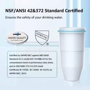 Filterlogic NSF/ANSI 42 Certified Replacement Water Filters, Replacement for ZR-017 Water Pitchers and Dispensers, Reduce TDS, Chlorine and More (Pack of 4), Model No.:FL-PF23B