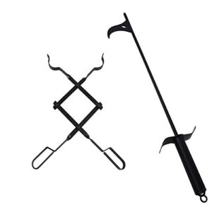 bbq777 fire pit tool kits, fireplace tools, 30" fire pit poker & 26" log grabber fireplace tongs accessories for solo stove, outdoor campfire, camping, wood stove, for solo stove bonfire accessories