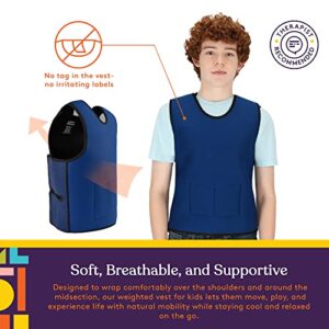 Special Supplies Weighted Sensory Compression Vest for Kids with Processing Disorders, ADHD, and Autism, Calming and Supportive with Adjustable Weight Fit (Small, Blue)