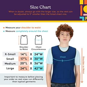 Special Supplies Weighted Sensory Compression Vest for Kids with Processing Disorders, ADHD, and Autism, Calming and Supportive with Adjustable Weight Fit (Small, Blue)