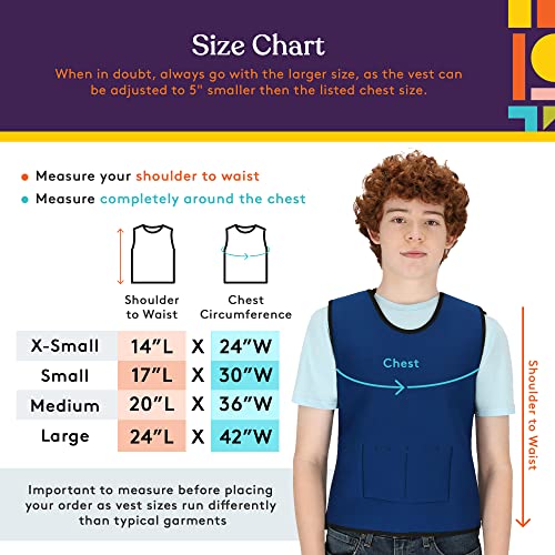 Special Supplies Weighted Sensory Compression Vest for Kids with Processing Disorders, ADHD, and Autism, Calming and Supportive with Adjustable Weight Fit (Small, Blue)