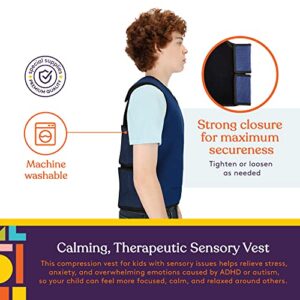 Special Supplies Weighted Sensory Compression Vest for Kids with Processing Disorders, ADHD, and Autism, Calming and Supportive with Adjustable Weight Fit (Small, Blue)