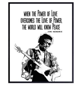 jimi hendrix poster,- inspirational wall art print - graffiti street art, urban home or wall decor - gift for 60's music, woodstock fans, guitarists, musicians - 8x10 quote photo picture