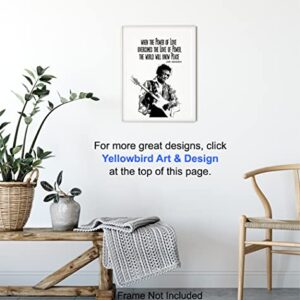 Jimi Hendrix Poster,- Inspirational Wall Art Print - Graffiti Street Art, Urban Home or Wall Decor - Gift for 60's Music, Woodstock Fans, Guitarists, Musicians - 8x10 Quote Photo Picture