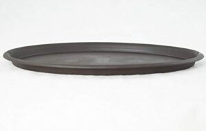 oval plastic humidity/drip tray for bonsai tree 19.25"x 13.25"x 0.75" - brown