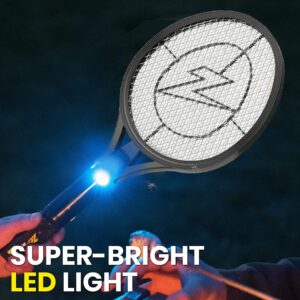 ZAP iT! Electric Fly Swatter Racket & Mosquito Zapper - High Duty 4,000 Volt Electric Bug Zapper Racket - Fly Killer USB Rechargeable Fly Zapper Indoor Safe