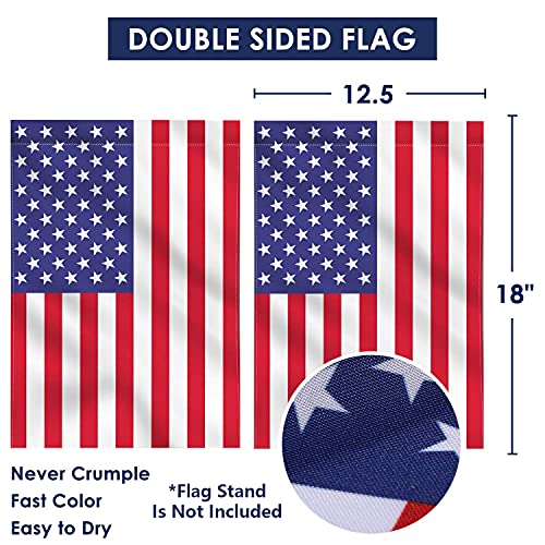 hogardeck Garden Flag American Flag, 12.5x18 US Garden Flags Double Sided, UV Protected, Vivid Color, USA Flag Garden Decor