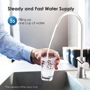 Waterdrop 15UB-UF 0.01 μm Ultra Filtration Under Sink Water Filter System for Baçtёria Reduction, Reduces Lead, Chlorine, Bad Taste & Odor, 16K Gallons, with Dedicated Brushed Nickel Faucet, USA Tech