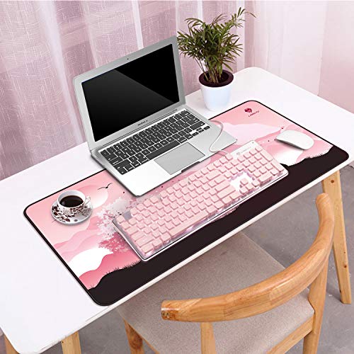 LANGTU Computer Keyboard, Backlit LED Pink Keyboard for Office, All-Metal Panel USB Wired Membrane Keyboard, 25 Keys Anti-ghosting Laptop Keyboard 104 Keys