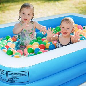 AsterOutdoor Inflatable Swimming Pool 100"x 66"x 23" Thickened, Full-Sized Above Ground Kiddle Family Lounge Pool for Adult, Kids, Toddlers, Blow Up for Backyard, Garden, Party, Blue