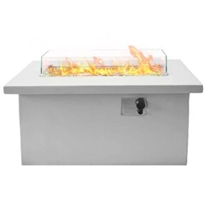 bluegrass living hf42181 propane fire pit table for patio and deck use, mgo construction, includes crystal glass beads and protective fabric cover, 42 inch x 20 inch, concrete finish
