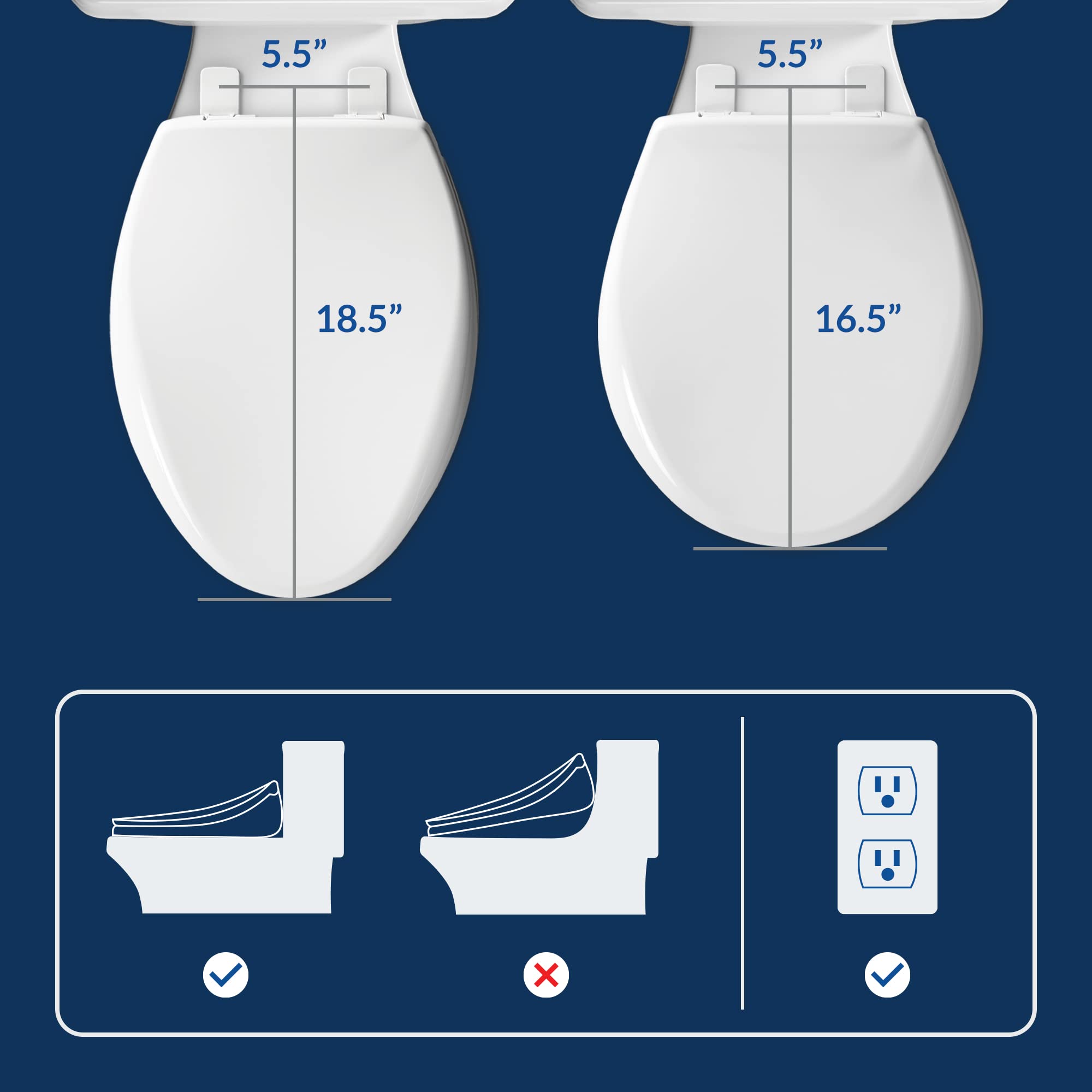 Bio Bidet by Bemis Slim Three Smart Bidet Toilet Seat, Elongated, White