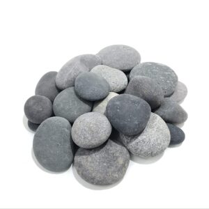 AA Plus Shop 50 Lb. Premium Black Grey Mexican Beach Pebbles 3-5 inches, Decor, Garden, Landscape, Pathways, Backyard, Rock Pebble