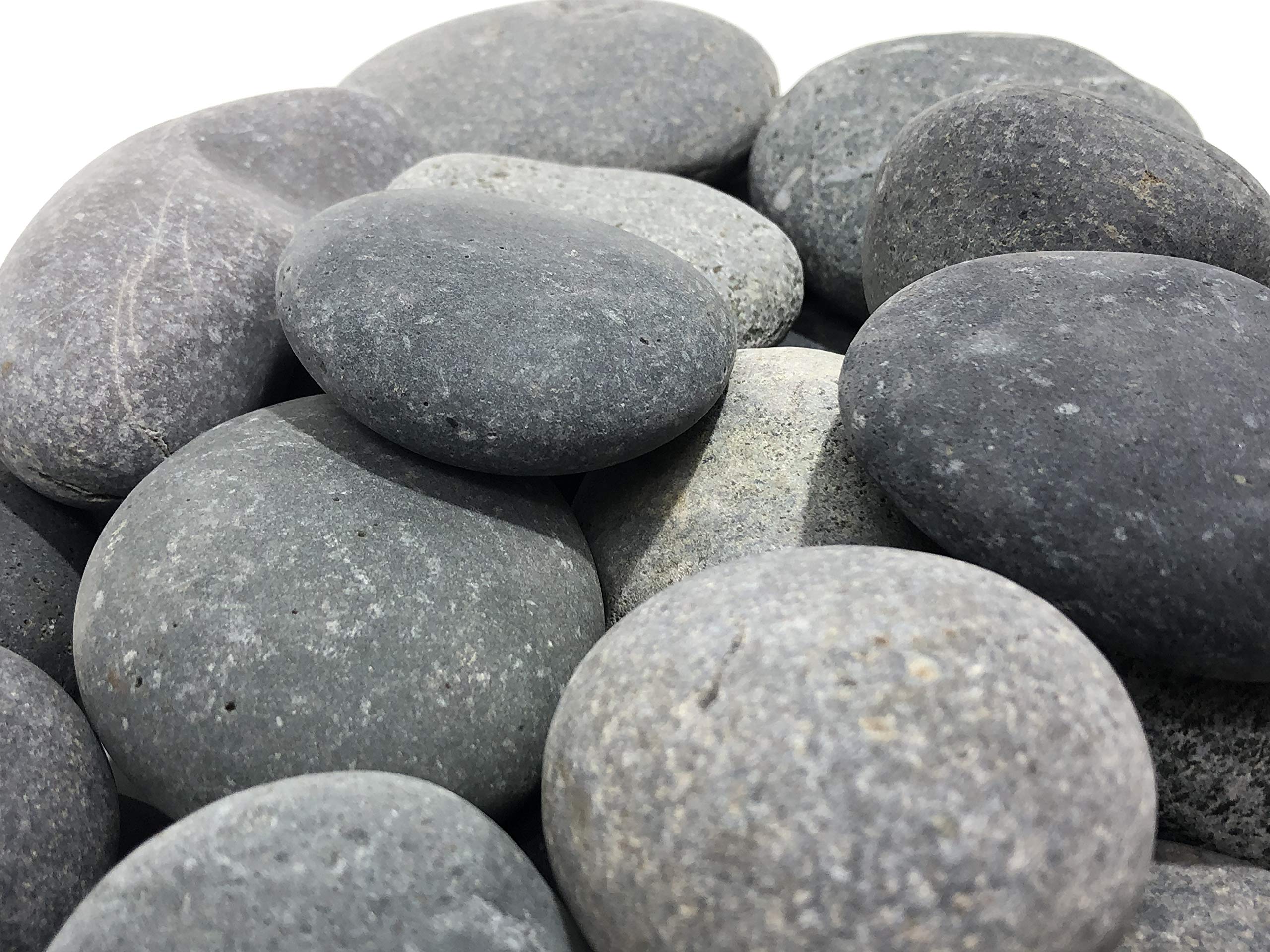 AA Plus Shop 50 Lb. Premium Black Grey Mexican Beach Pebbles 3-5 inches, Decor, Garden, Landscape, Pathways, Backyard, Rock Pebble