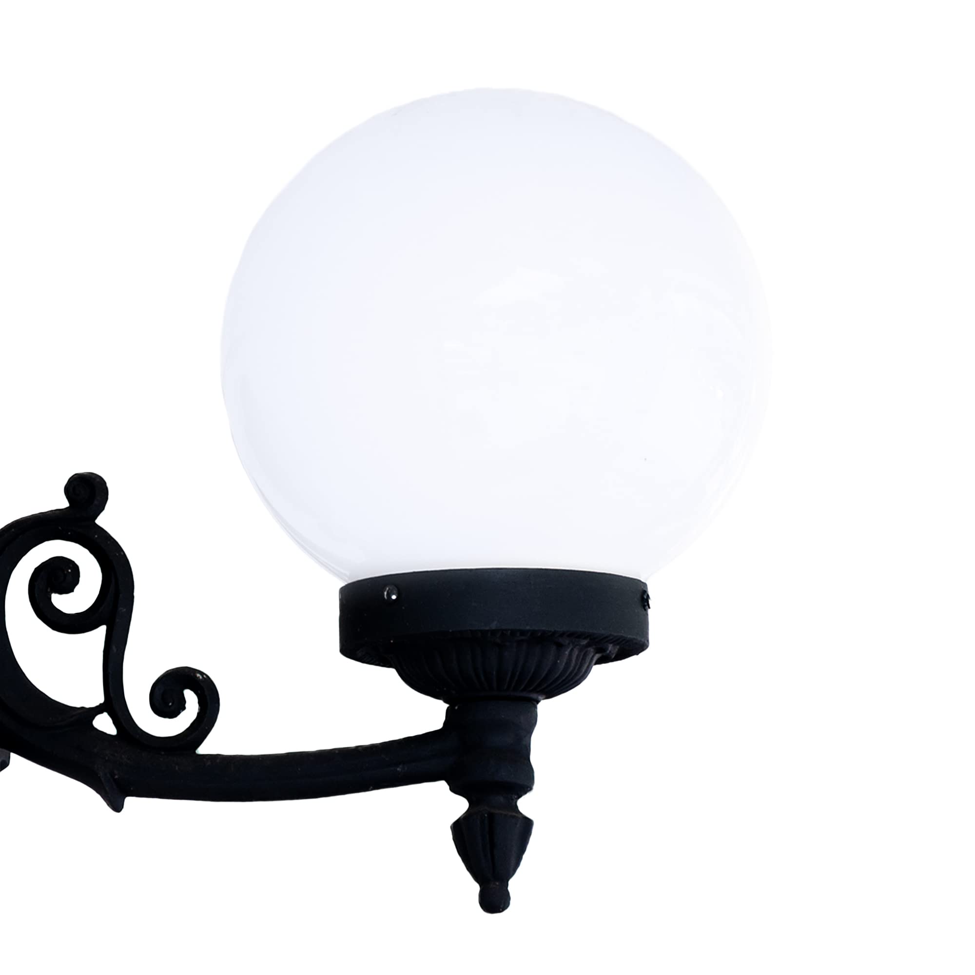 KastLite 12" White Acrylic Lamp Post Globe | Smooth Textured with 5.25" Neckless Opening | Manufactured in the USA