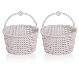 wadoy spx1091c skimmer basket compatible with hayward automatic skimmers sp1091lx,sp1091wm,6.5" top, 3.5" deep, 4.5" bottom with handle, 2-pack above ground pool skimmer basket