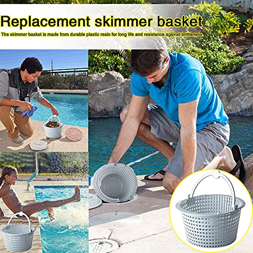 Wadoy SPX1091C Skimmer Basket Compatible with Hayward Automatic Skimmers SP1091lx,SP1091wm,6.5" Top, 3.5" Deep, 4.5" Bottom with Handle, 2-Pack Above Ground Pool Skimmer Basket