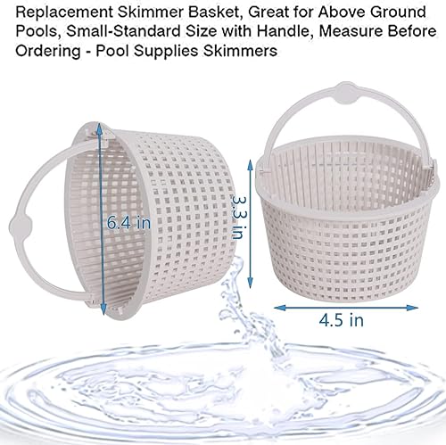 Wadoy SPX1091C Skimmer Basket Compatible with Hayward Automatic Skimmers SP1091lx,SP1091wm,6.5" Top, 3.5" Deep, 4.5" Bottom with Handle, 2-Pack Above Ground Pool Skimmer Basket