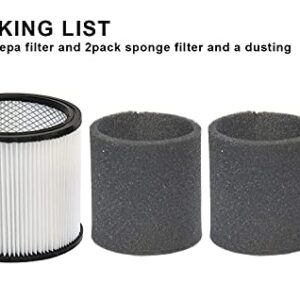 Replacement 90304 90350 90333 Cartridge Filter Compatible with Shop-Vac 5 Gallon Up Wet/Dry Vacuum Cleaners