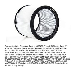 Replacement 90304 90350 90333 Cartridge Filter Compatible with Shop-Vac 5 Gallon Up Wet/Dry Vacuum Cleaners