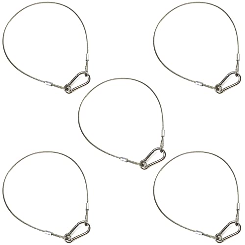 Lsqurel 5 Pack Stage Light Safety Cable Stainless Steel Security Wire for Lighting, Luggage, Garage Goor, Camera