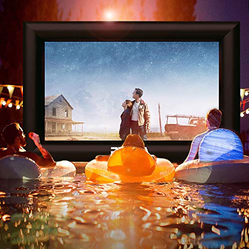 PPXIA Inflatable Movie Screen Outdoor Projector Screen 20ft, Blow Up Screens Front and Rear Projection with Air Blower, Best for Movie Nights Backyards Pool Party Home Theater