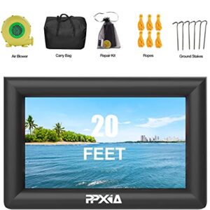 PPXIA Inflatable Movie Screen Outdoor Projector Screen 20ft, Blow Up Screens Front and Rear Projection with Air Blower, Best for Movie Nights Backyards Pool Party Home Theater