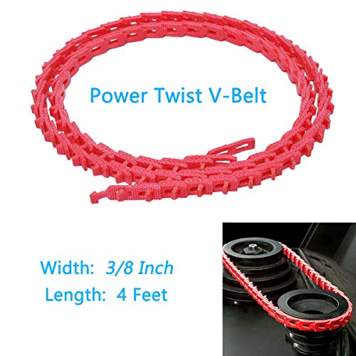 Power Twist v Belt,3/8-inch x 4 feet Z Type, 𝗜𝗻𝗱𝘂𝘀𝘁𝗿𝗶𝗮𝗹 𝗥𝘂𝗯𝗯𝗲𝗿 Link V-Belts, 𝗔𝗱𝗷𝘂𝘀𝘁𝗮𝗯𝗹𝗲 PowerTwist Drive V-Belts