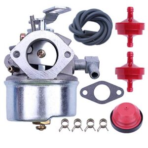 Adefol Snow Blower Carburetor for Tecumseh 640298 Kit with Fuel Filter Line for Oregon 50-666 OHSK70 OH195SA Engines 5.5hp 7hp Models Many 2 Stage Snow Blowers 4 Cycle Engines