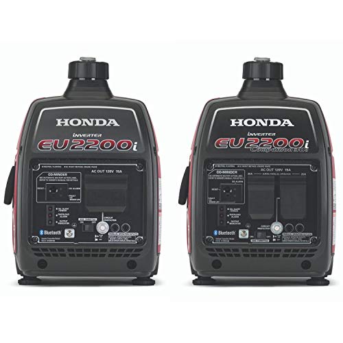 Honda EU2200iTAG 2200W 120V Portable CO-Minder Inverter Generator Bundle with Parallel Cables