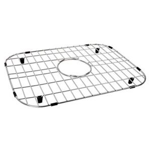 lqs kitchen sink grid and sink bottom grid, sink protector for kitchen sink stainless steel 19 1/16" x 13 3/4" with center drain hole for single sink bowl
