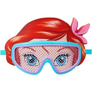 swimways disney princess character mask kids deluxe swim goggles, ariel
