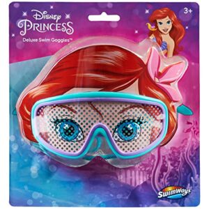 SwimWays Disney Princess Character Mask Kids Deluxe Swim Goggles, Ariel