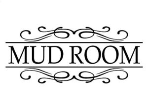 mud room decorative door decal - personalized script label sticker glass door luxurious decor