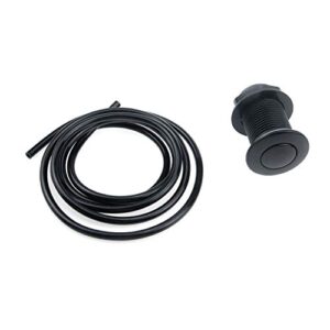Meprotal Air Activated Switch Button with 1.5m/5ft Air Hose for Sink Garbage Disposal (Matte Black)