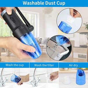 AFMAT Compressed Air Duster & Small Vacuum Cleaner 2-in-1, USB Rechargeable Cordless Air Duster Electric, Portable Air Blower and Mini Vacuum Cleaner for Keyboard/Computer/Car Seat/PC