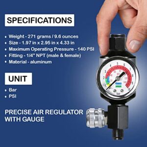 LE LEMATEC Air Compressor Regulator & Air Compressor Water Separator with Gauge. Air Compressor Filter AI303-R1