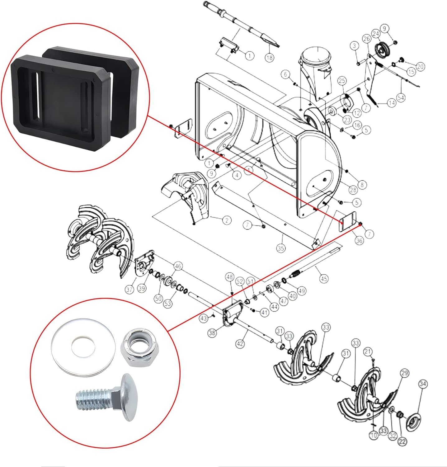 Thaekuns 784-5580 Replacement Snowblower Plastic Reversible Skid Slide Shoes with Hardware for 2 MTD 2 Stage Yardman Cub Cadet Snowthrower