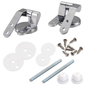 1 pair zinc alloy toilet seat hinge mountings with bolts screw and nuts top tightening toilet lid hinge toilet replacement part for flush toilet cover